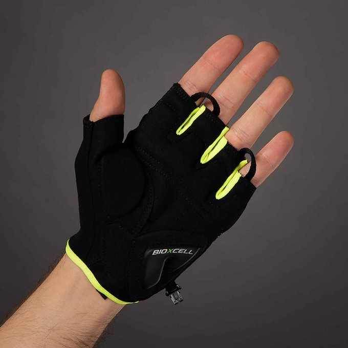 Cyklistické rukavice pre dospelých BioXCell Super Fly čierne/neónové žlté