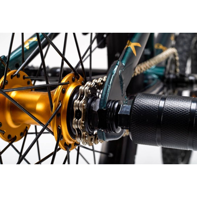 Detský BMX bicykel XtriX 40 tmavozelený/zlatý (od 120 cm)